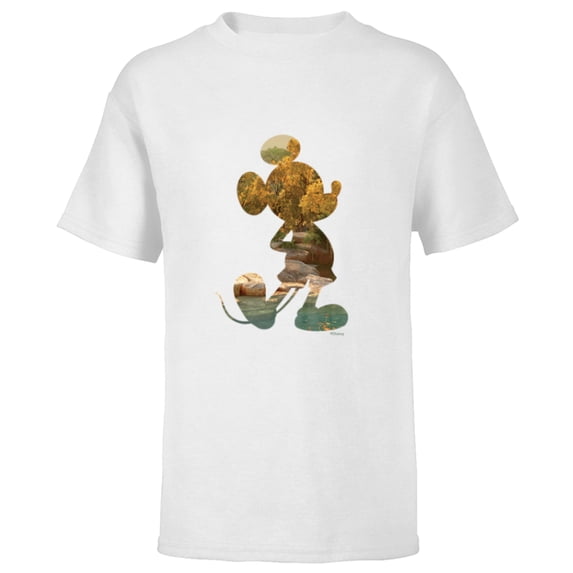Disney Mickey Mouse Earth Day Nature Outdoors Pose Fill - Short Sleeve T-Shirt for Kids - Customized-White