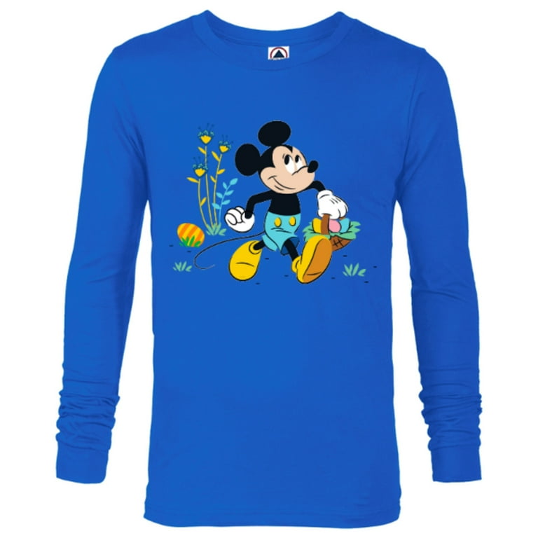 Disney Mickey Mouse Easter Egg Hunt Long Sleeve T Shirt for Men Customized Royal