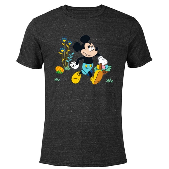 Disney Mickey Mouse Easter Egg Hunt - Short Sleeve Blended T-Shirt for Adults - Customized-Black