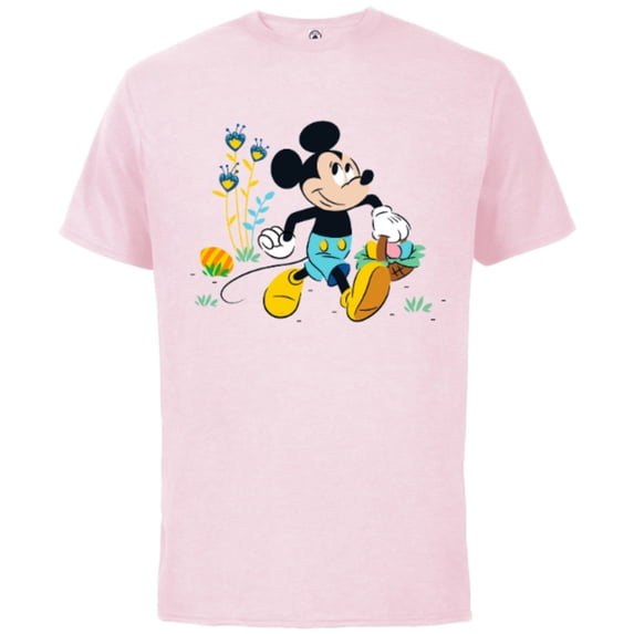 Disney Mickey Mouse Easter Egg Hunt - Short Sleeve Cotton T-Shirt for Adults - Customized-Soft Pink