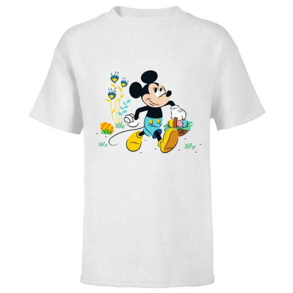 Disney Mickey Mouse Easter Egg Hunt - Short Sleeve T-Shirt for Kids - Customized-White