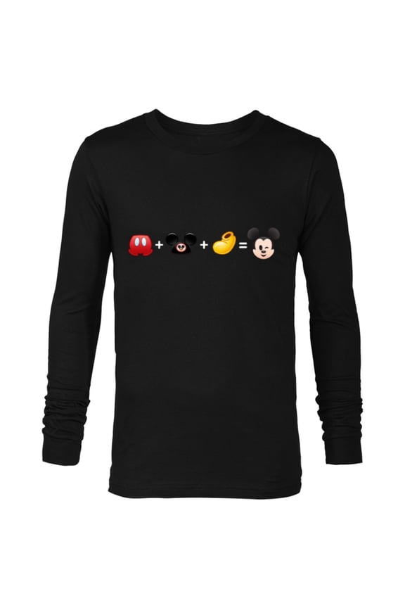 Mickey Mouse Emoji Code Formula - Long Sleeve T-Shirt for Men - Customized-Black