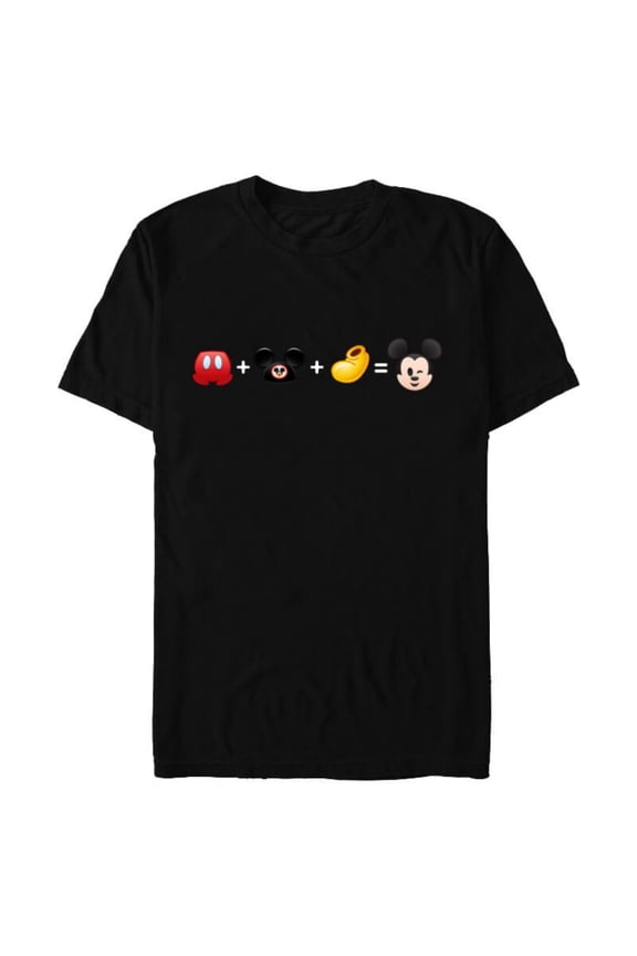 Disney Mickey Mouse Emoji Code Formula - Short Sleeve Blended T-Shirt for Adults - Customized-Black