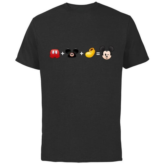 Disney Mickey Mouse Emoji Code Formula - Short Sleeve Cotton T-Shirt for Adults - Customized-Black