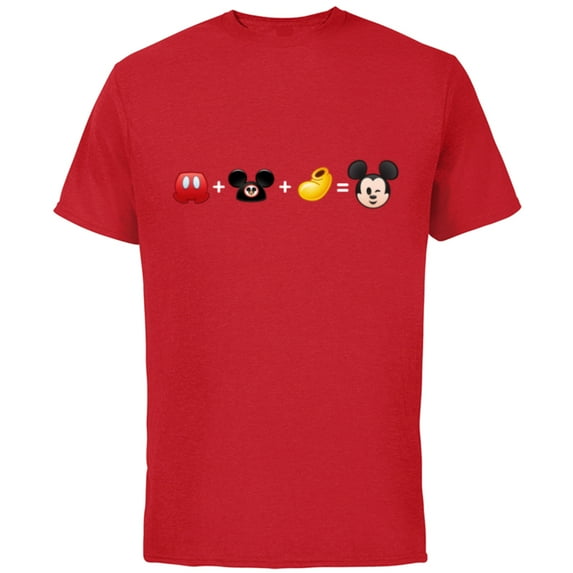 Disney Mickey Mouse Emoji Code Formula - Short Sleeve Cotton T-Shirt for Adults - Customized-Red