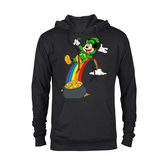 Disney Mickey Mouse End of the Rainbow St. Patrick’s Day - Pullover Hoodie for Adults - Customized-Black