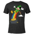 thumbnail image 1 of Disney Mickey Mouse End of the Rainbow St. Patrick’s Day - Short Sleeve Blended T-Shirt for Adults - Customized-Black, 1 of 5