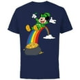 thumbnail image 1 of Disney Mickey Mouse End of the Rainbow St. Patrick’s Day - Short Sleeve Cotton T-Shirt for Adults - Customized-Navy, 1 of 5