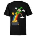 thumbnail image 1 of Disney Mickey Mouse End of the Rainbow St. Patrick’s Day - Short Sleeve T-Shirt for Kids - Customized-Black, 1 of 5