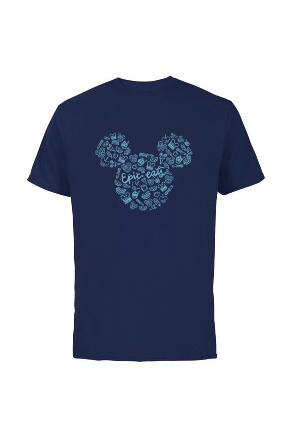Mickey Mouse Epic Eats - Short Sleeve Cotton T-Shirt for Adults - Customized-Navy