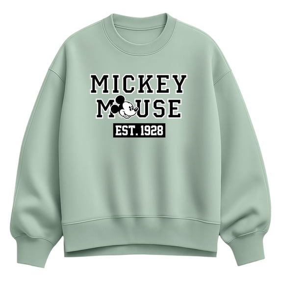 Disney - Mickey Mouse Est 1928 - Women's Oversized Fleece Crew Sweatshirt