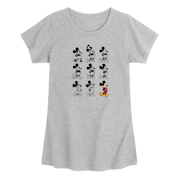 Disney - Mickey Mouse Evolution - Toddler Girls Fitted Short Sleeve T-Shirt