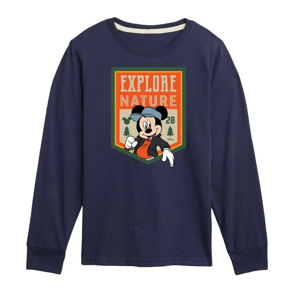 Disney - Mickey Mouse - Explore Nature - 28 - Youth Long Sleeve Graphic T-Shirt