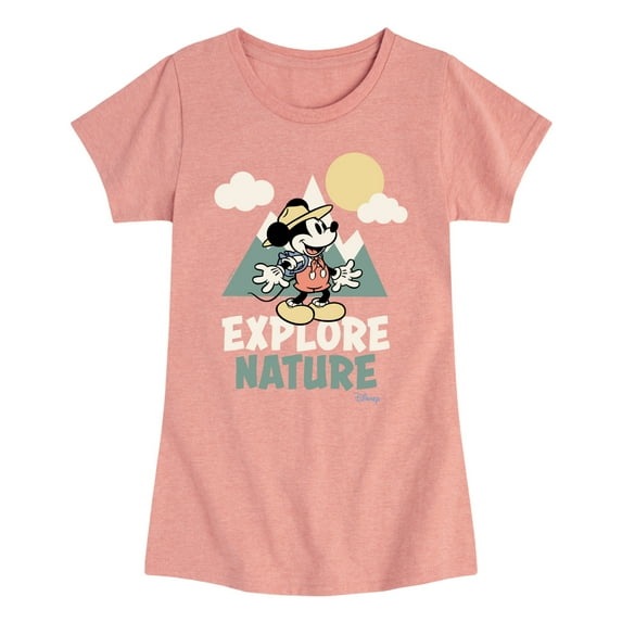 Disney - Mickey Mouse - Explore Nature - Toddler & Youth Girls Short Sleeve Graphic T-Shirt