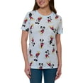 thumbnail image 1 of Disney Mickey Mouse Expressions T-Shirt All-Over Print Blue Women, 1 of 5