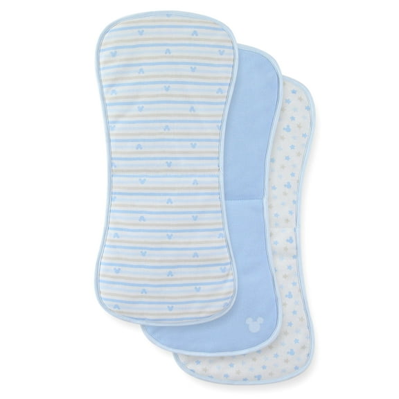 Disney Mickey Mouse Extra Absorbent Soft Burp Cloth 20" L x 10" W (Baby Boys), 3 Pack, One Size, Newborn and Infant