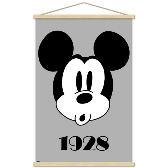 Disney Mickey Mouse - Face Wall Poster with Wooden Magnetic Frame, 22.375" x 34"