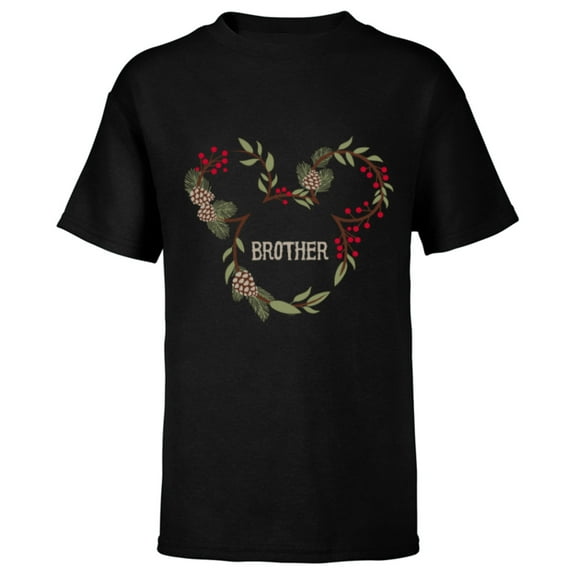 Disney Mickey Mouse Family Holiday (Brother) - Short Sleeve T-Shirt for Kids - Customized-Black