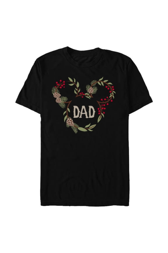 Mickey Mouse Family Holiday (Dad) - Short Sleeve Blended T-Shirt for Adults - Customized-Black