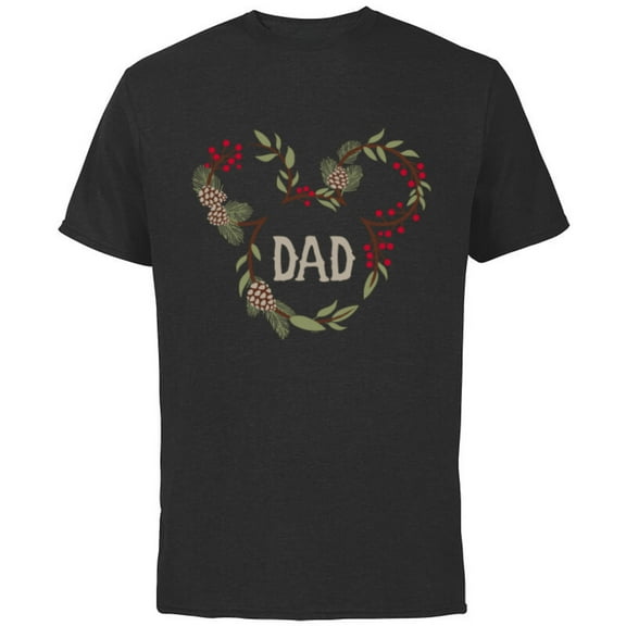 Disney Mickey Mouse Family Holiday (Dad) - Short Sleeve Cotton T-Shirt for Adults - Customized-Black