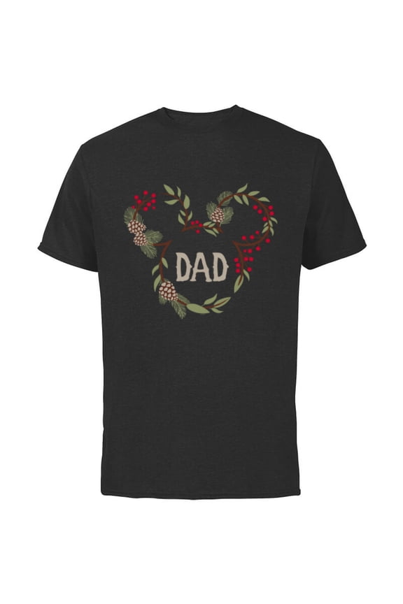 Mickey Mouse Family Holiday (Dad) - Short Sleeve Cotton T-Shirt for Adults - Customized-Black