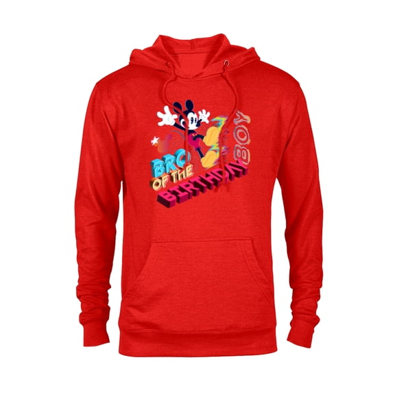 Disney Mickey Mouse Family Star Bro of the Birthday Boy - Pullover Hoodie for Adults - Customized-Red Heather