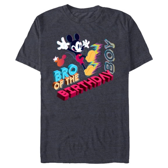 Disney Mickey Mouse Family Star Bro of the Birthday Boy - Short Sleeve Blended T-Shirt for Adults - Customized-Denim Snow Heather