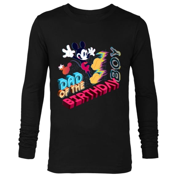 Disney Mickey Mouse Family Star Dad of the Birthday Boy - Long Sleeve T-Shirt for Men - Customized-Black