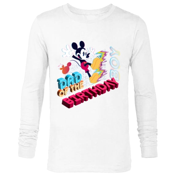 Disney Mickey Mouse Family Star Dad of the Birthday Boy - Long Sleeve T-Shirt for Men - Customized-White
