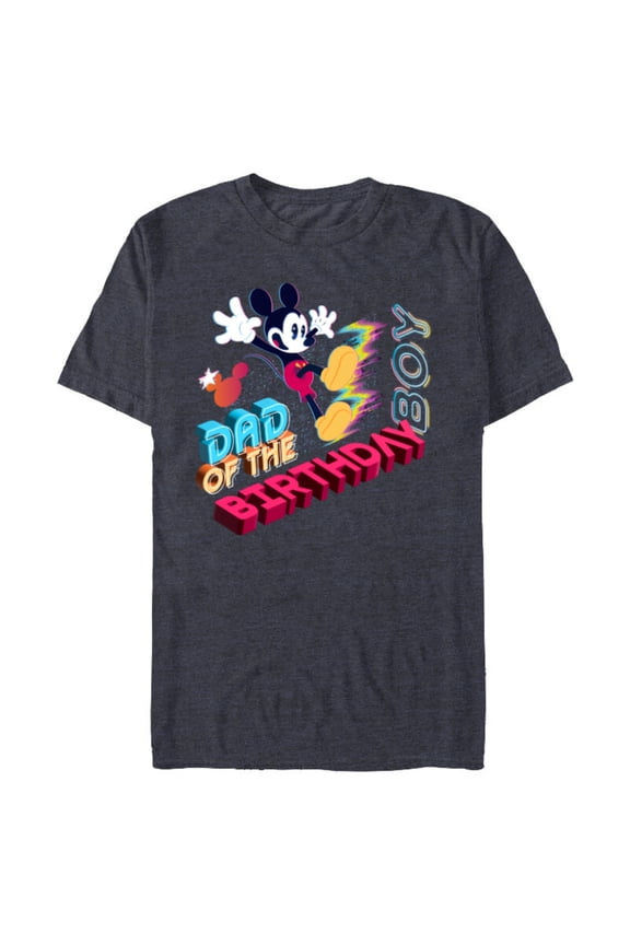 Mickey Mouse Family Star Dad of the Birthday Boy - Short Sleeve Blended T-Shirt for Adults - Customized-Denim Snow Heather