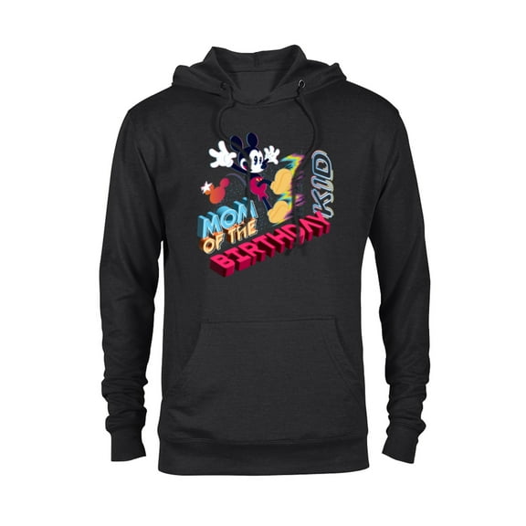 Disney Mickey Mouse Family Star Mom of the Birthday Kid - Pullover Hoodie for Adults - Customized-Black