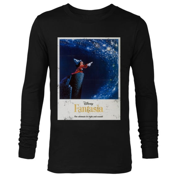 Disney Mickey Mouse Fantasia Retro Poster - Long Sleeve T-Shirt for Men -Customized-Black