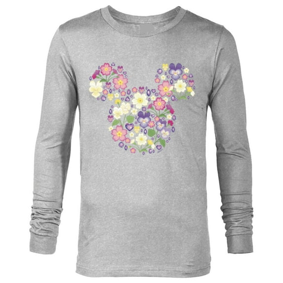 Disney Mickey Mouse February Birth Month Birthstone & Flower - Long Sleeve T-Shirt for Men - Customized-Athletic Heather