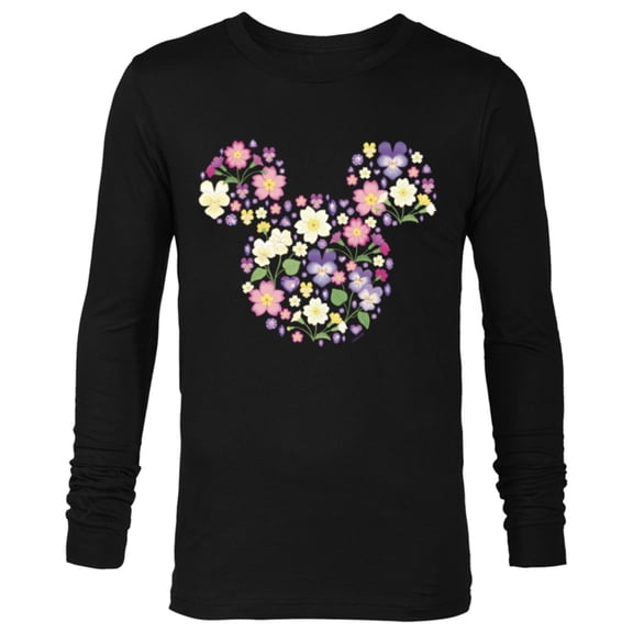 Disney Mickey Mouse February Birth Month Birthstone & Flower - Long Sleeve T-Shirt for Men - Customized-Black