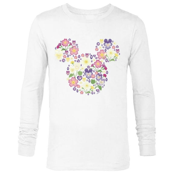 Disney Mickey Mouse February Birth Month Birthstone & Flower - Long Sleeve T-Shirt for Men - Customized-White