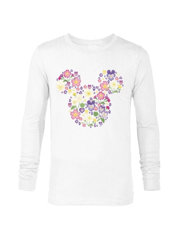 Mickey Mouse February Birth Month Birthstone & Flower - Long Sleeve T-Shirt for Men - Customized-White