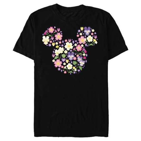 Disney Mickey Mouse February Birth Month Birthstone & Flower - Short Sleeve Blended T-Shirt for Adults - Customized-Black