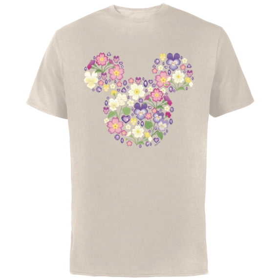 Disney Mickey Mouse February Birth Month Birthstone & Flower - Short Sleeve Cotton T-Shirt for Adults - Customized-Natural