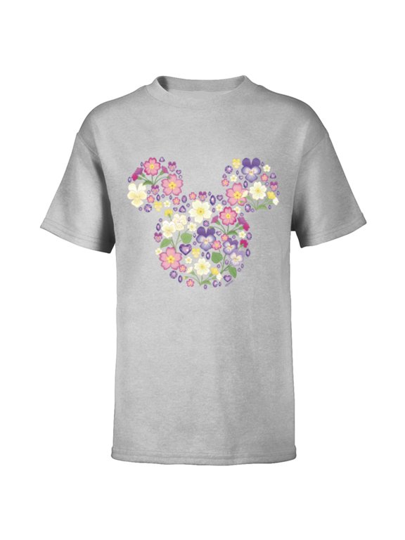 Mickey Mouse February Birth Month Birthstone & Flower - Short Sleeve T-Shirt for Kids - Customized-Athletic Heather