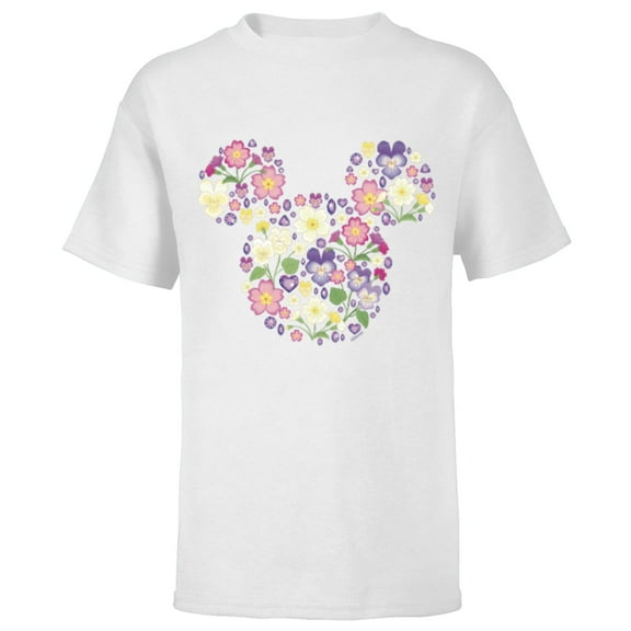 Disney Mickey Mouse February Birth Month Birthstone & Flower - Short Sleeve T-Shirt for Kids - Customized-White