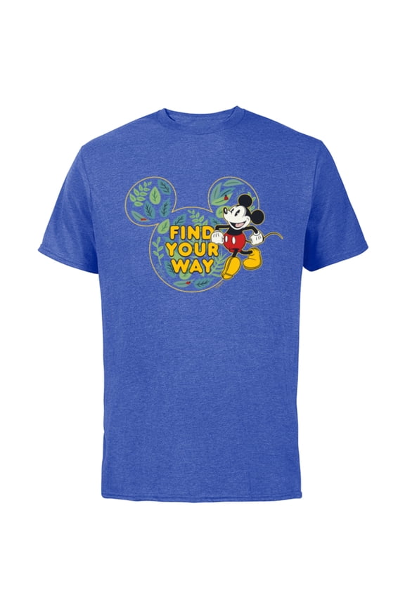 Mickey Mouse Find Your Way Botanical Garden Spring - Short Sleeve Cotton T-Shirt for Adults - Customized-Royal Heather