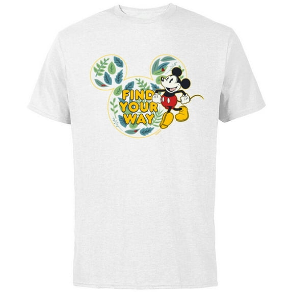 Disney Mickey Mouse Find Your Way Botanical Garden Spring - Short Sleeve Cotton T-Shirt for Adults - Customized-White