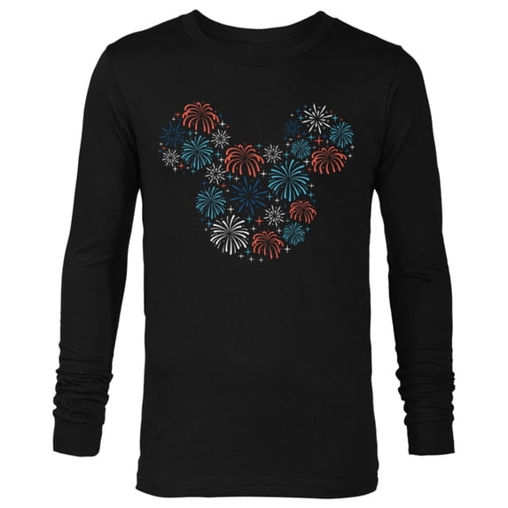 Disney Mickey Mouse Fireworks Americana - Long Sleeve T-Shirt for Men - Customized-Black