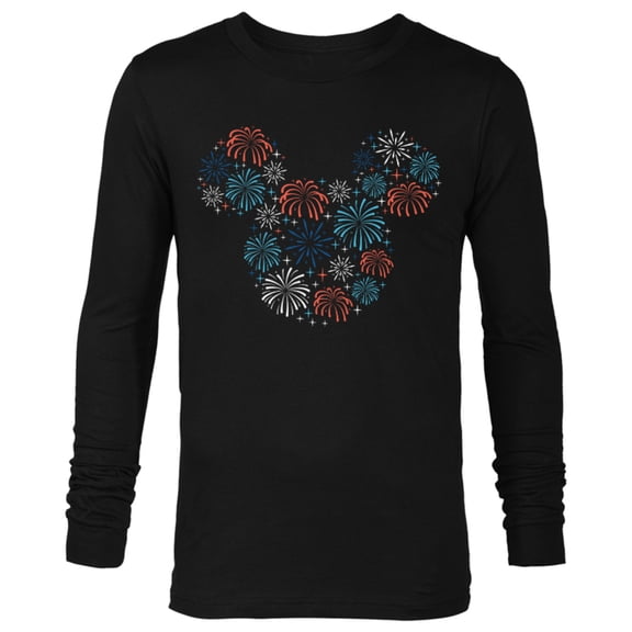 Disney Mickey Mouse Fireworks Americana - Long Sleeve T-Shirt for Men - Customized-Black