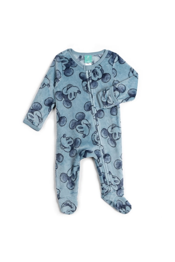 Mickey Mouse Flannel Fleece Zip Up Woobie Sleep N' Play Newborn to Infant
