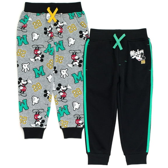 Disney Mickey Mouse Fleece 2 Pack Jogger Pants Toddler to Little Kid