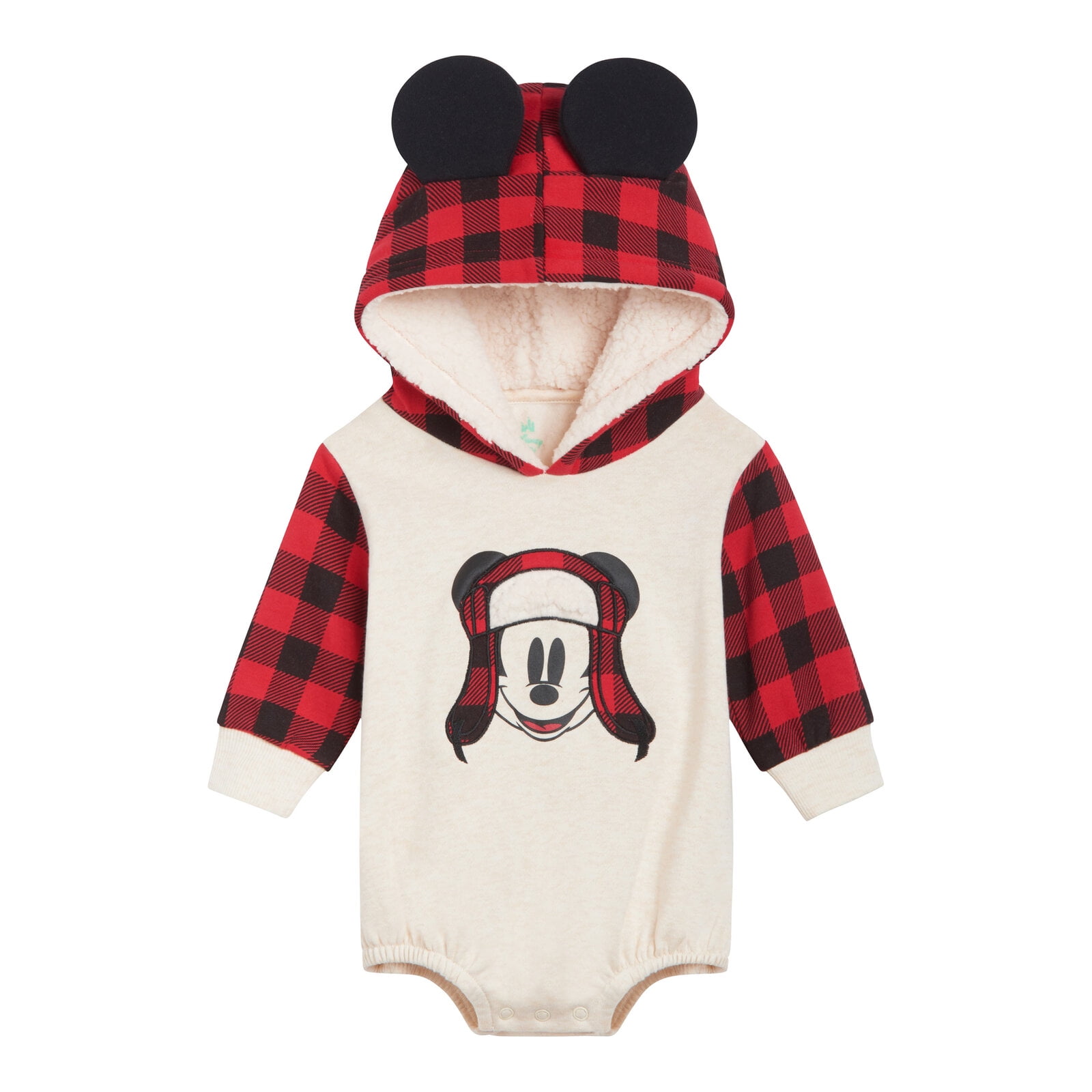 Terry Stuff Romper Dress For Newborn Baba In Mickey Mouse Design Red Color