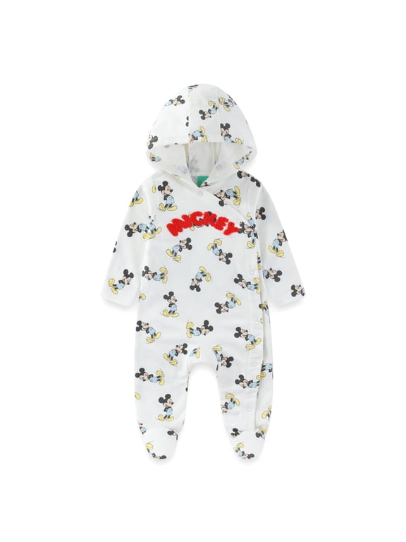Mickey Mouse Fleece Hooded Coverall Footies Romper (Baby Boys), Sizes 3M-9M