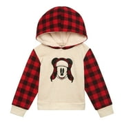 Disney Mickey Mouse Fleece Matching Family Pullover Hoodie Buffalo Plaid Toddler to Big Kid
