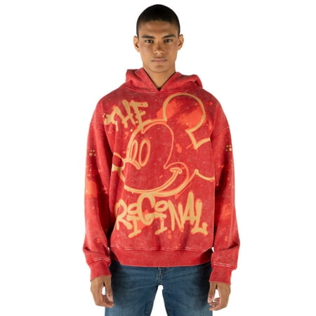 Disney Mickey Mouse Fleece Pullover Hoodie Graffiti Adult